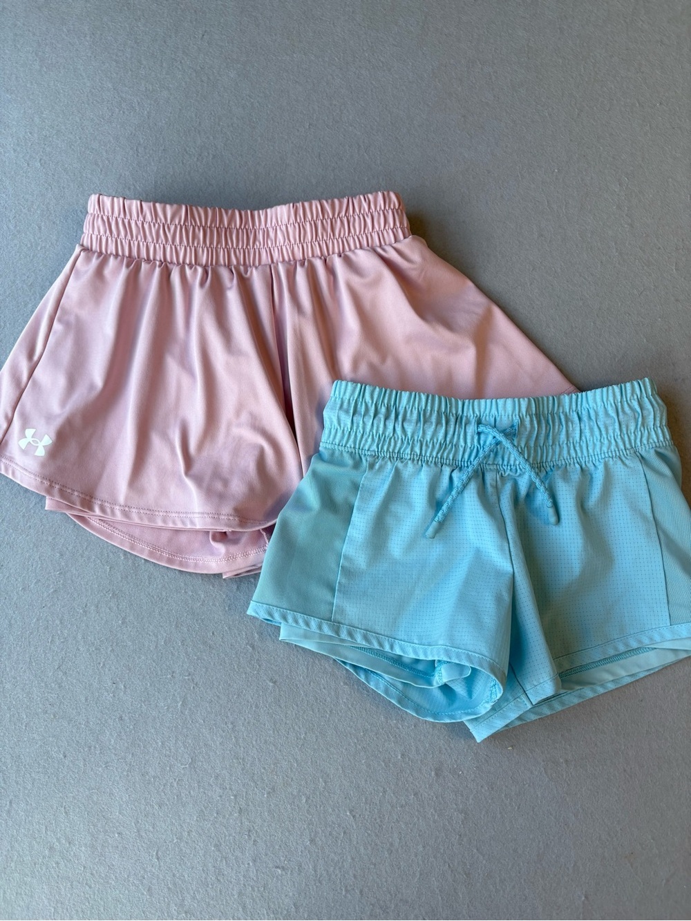 Under Armour Girls' Pink Active Shorts and Target Blue Shorts Bundle Sz 6
